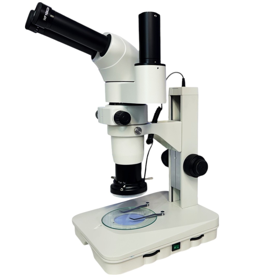 SZB-48A TRINOCULAR STEREO ZOOM MICROSCOPE WITH BEAM SPLITTER
